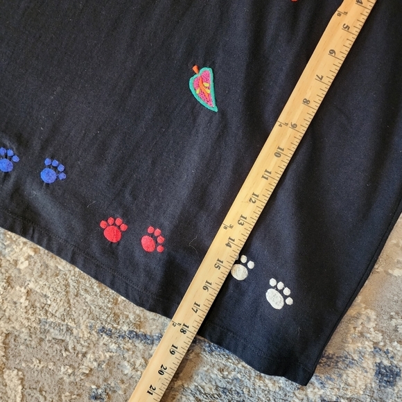 Embroidered Cats black maxi dress. Estimated size large - Picture 16 of 16
